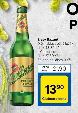 Pivo Zlatý Bažant