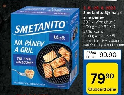 Sýr Smetanito na gril Želetava