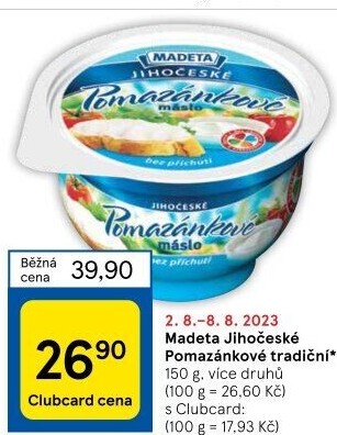 Tradiční pomazánkové Jihočeské Madeta