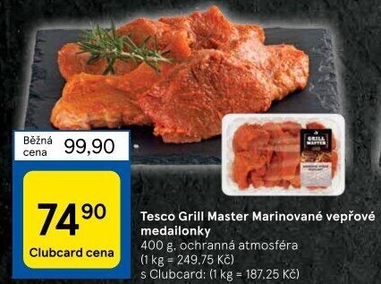 Vepřové medailonky marinované Grill Master Tesco