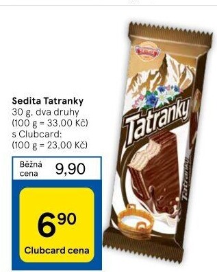 Celomáčené Tatranky Sedita