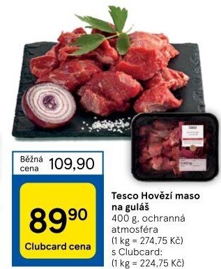 Hovězí maso na guláš Tesco
