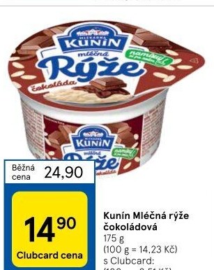 Mléčná rýže Mlékárna Kunín
