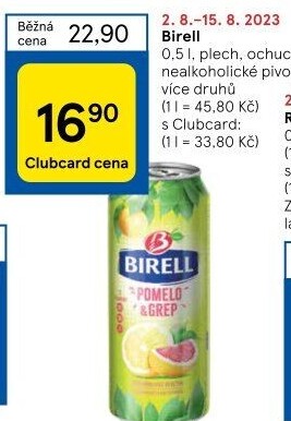 Nealkoholické pivo ochucené Birell