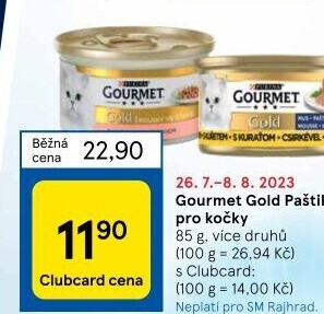 Paštika pro kočky Gold Gourmet Purina
