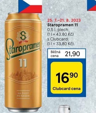 Pivo světlý ležák 11° Staropramen