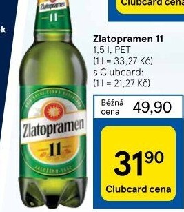 Pivo světlý ležák 11° Zlatopramen