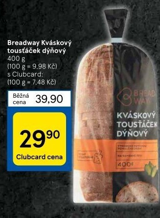 Toustový chléb kváskový dýňový Breadway