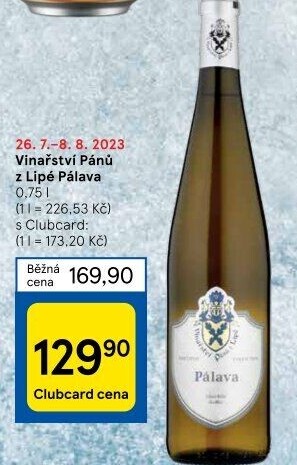 Víno Pálava Vinařství Pánů z Lipé