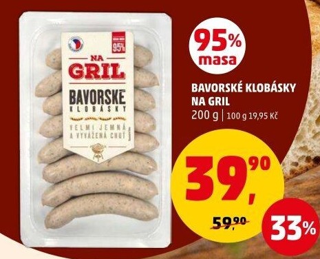 Bavorská klobása Na gril Penny