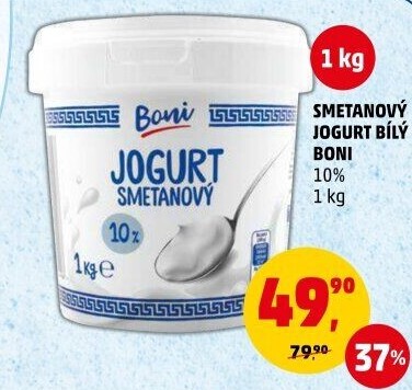 Bílý jogurt smetanový Boni