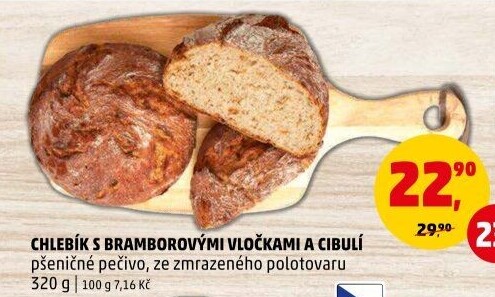 Chléb s bramborovými vločkami a cibulí
