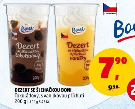 Dezert pudink se šlehačkou Boni