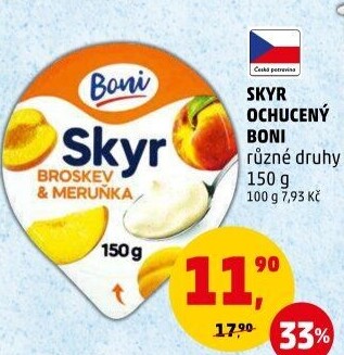 Dezert zakysaný ochucený Skyr Boni