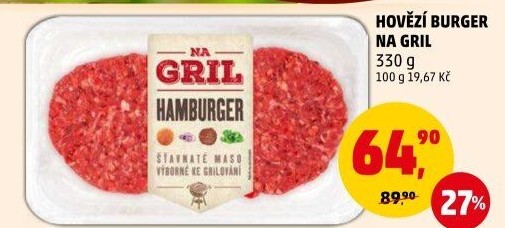 Hovězí burger Na gril Penny