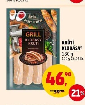 Krůtí klobásy Grill Dobřejovické