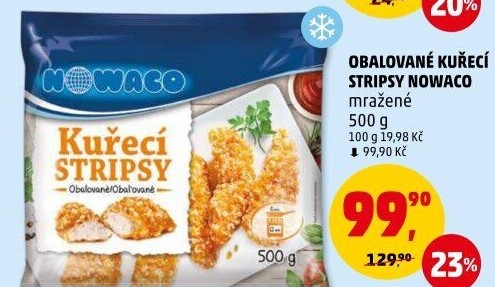 Kuřecí stripsy mražené Nowaco