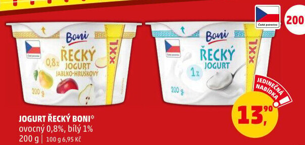 Ochucený jogurt řeckého typu Boni