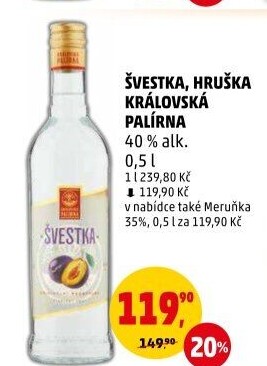 Pálenka švestka Královská palírna