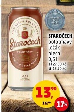 Pivo polotmavý ležák Staročech