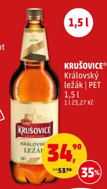 Pivo světlé Královský ležák 12° Krušovice