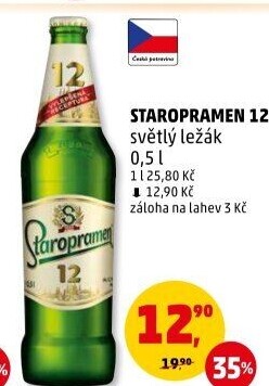 Pivo světlý ležák 12° Staropramen