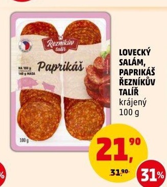 Salám lovecký Řezníkův talíř