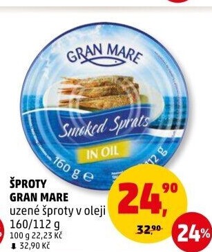 Šproty uzené v oleji Gran Mare