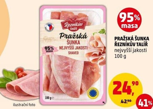Šunka pražská nejvyšší jakosti Řezníkův talíř
