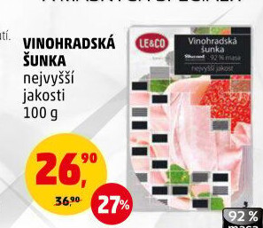 Šunka vinohradská nejvyšší jakosti LE&amp