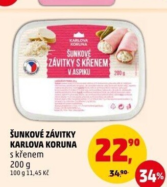 Šunkový závitek s křenem Karlova Koruna