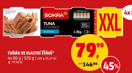 Tuňák ve vlastní šťávě Sokra