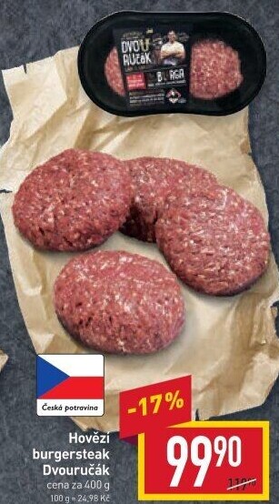 Hovězí burger dvouručák Kostelecké uzeniny