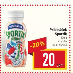 Jogurtový nápoj Sportík Pribináček