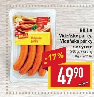 Párky vídeňské Billa