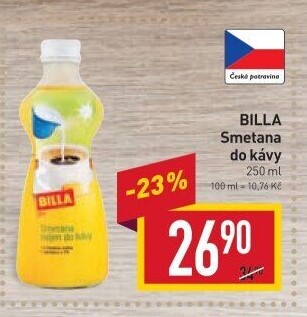 Smetana do kávy Billa