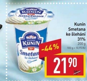 Smetana ke šlehání Mlékárna Kunín 31%