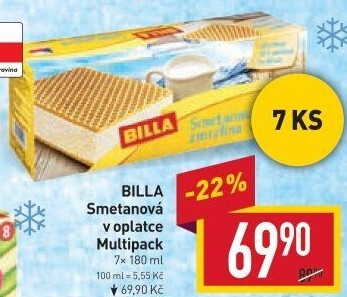Smetanová zmrzlina v oplatce Billa