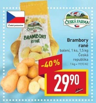 Brambory konzumní rané Česká farma