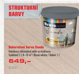 Barva dekorativní Sande Bravo Inspire