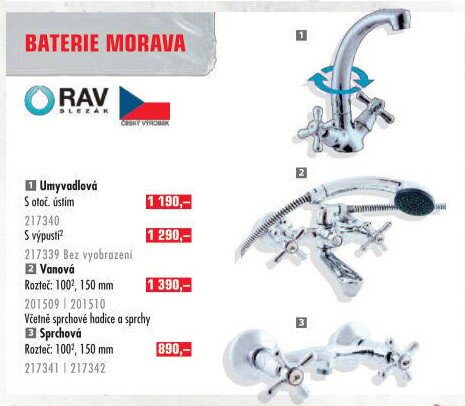Baterie umyvadlová Morava Ravslezák