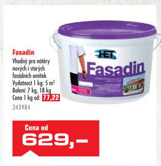Fasádní akrylátová barva Fasadin Het
