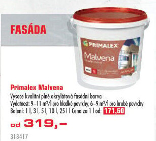 Fasádní barva Malvena Primalex
