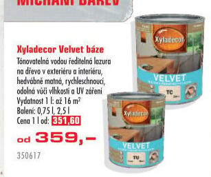 Lazura olejová Velvet Xyladecor