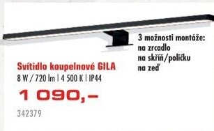 LED koupelnové svítidlo Gila Top Light