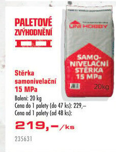 Samonivelační stěrka Uni Hobby