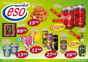 akční leták ESO MARKET 9.8.2023-20.8.2023
