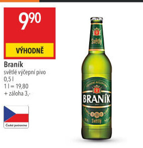 Pivo světlé výčepní 10° Braník