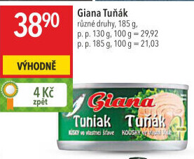Tuňák kousky ve vlastní šťávě Giana