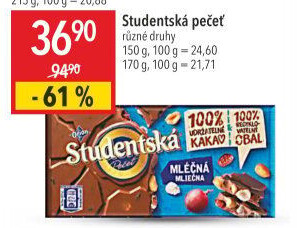 Čokoláda Studentská pečeť Orion